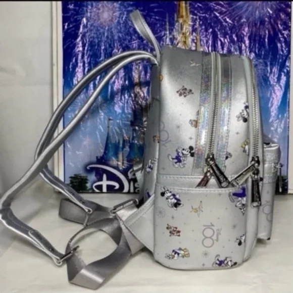 Disney parks 100th anniversary Mickey and friends AOP Loungefly mini backpack - Picture 4 of 7